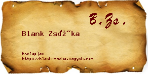 Blank Zsóka névjegykártya